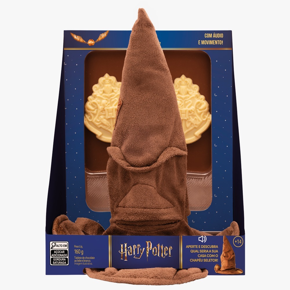Chapéu Seletor Harry Potter Cacau Show Tablete ao leite 160g em Oferta na Shopee