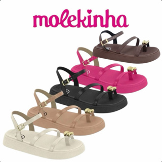 Sandália Infantil Molekinha Com Tiras Finas e Dourado Moderna em Oferta na Shopee