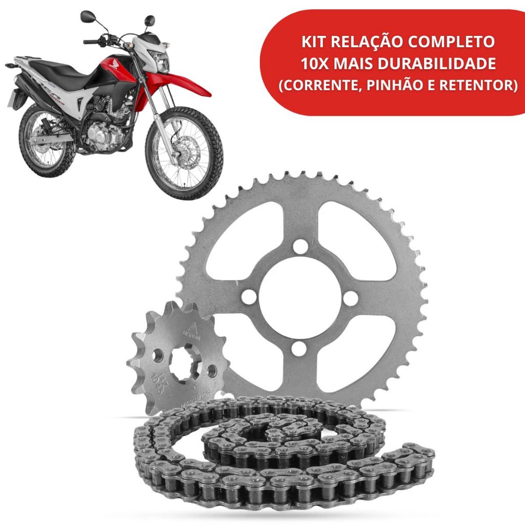 Relação Completa Honda Bros 160 Anos 2015 até 2025 Corrente Pinhão Coroa Reforçado Durável Oferta