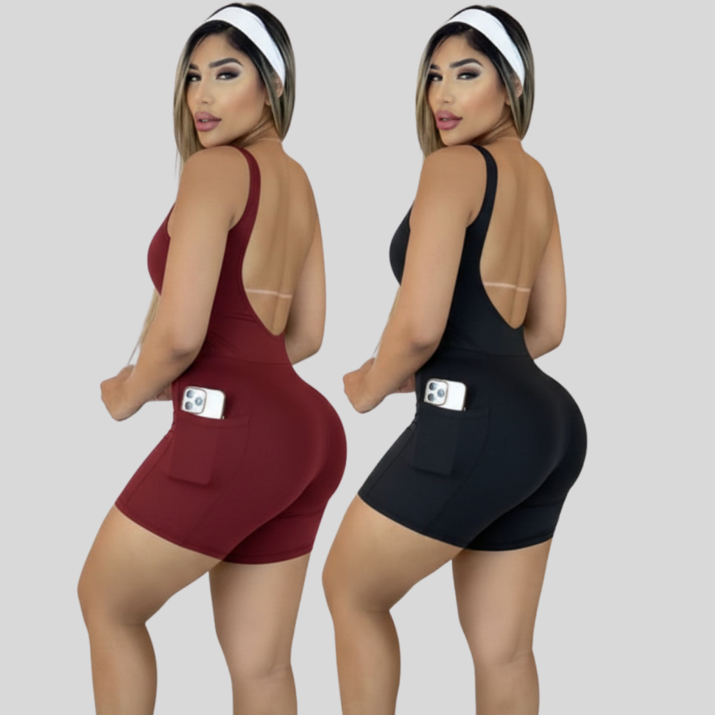 Kit 2 ou 1 macaquinhos fitness com bolso feminino dry fit