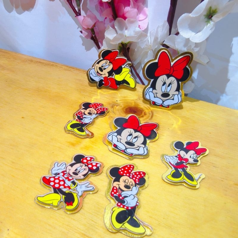 Aplique Personalizado 3d  Minnie Mouse – Nome e Tema – Decoração para Festa Infantil – Topo de Bolo e Lembrancinhas