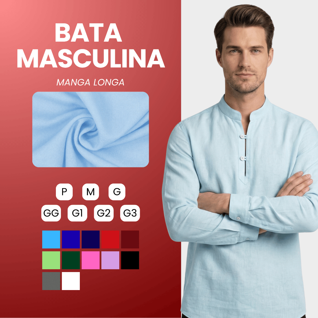 Bata Africana Branca Masculina Bata Algodao Masculina Bata Linho Masculino Gola Padre