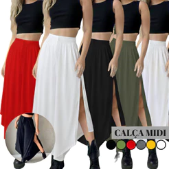 Calça Midi Formato em V Feminina – Conforto, Estilo Boêmio e Versatilidade para Todos os Momentos