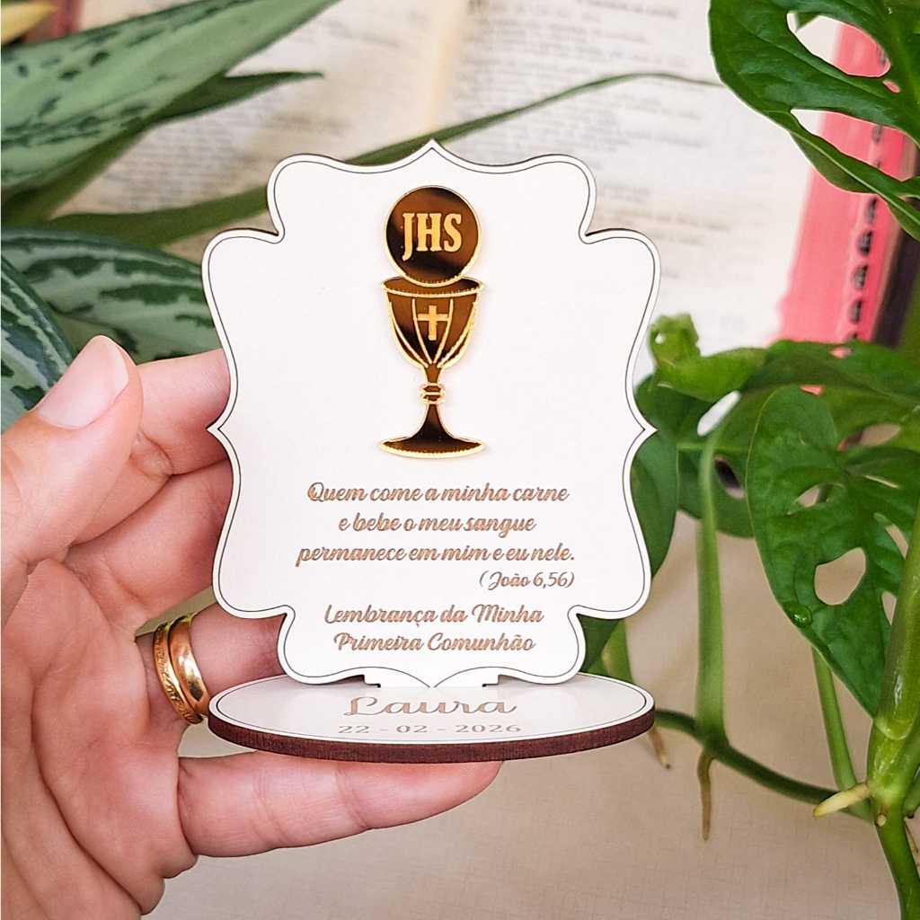Lembrança Comunhão e Eucaristia, 10, 15, 20, 25, 30, 35, 40 peças com acrílico em Oferta na Shopee