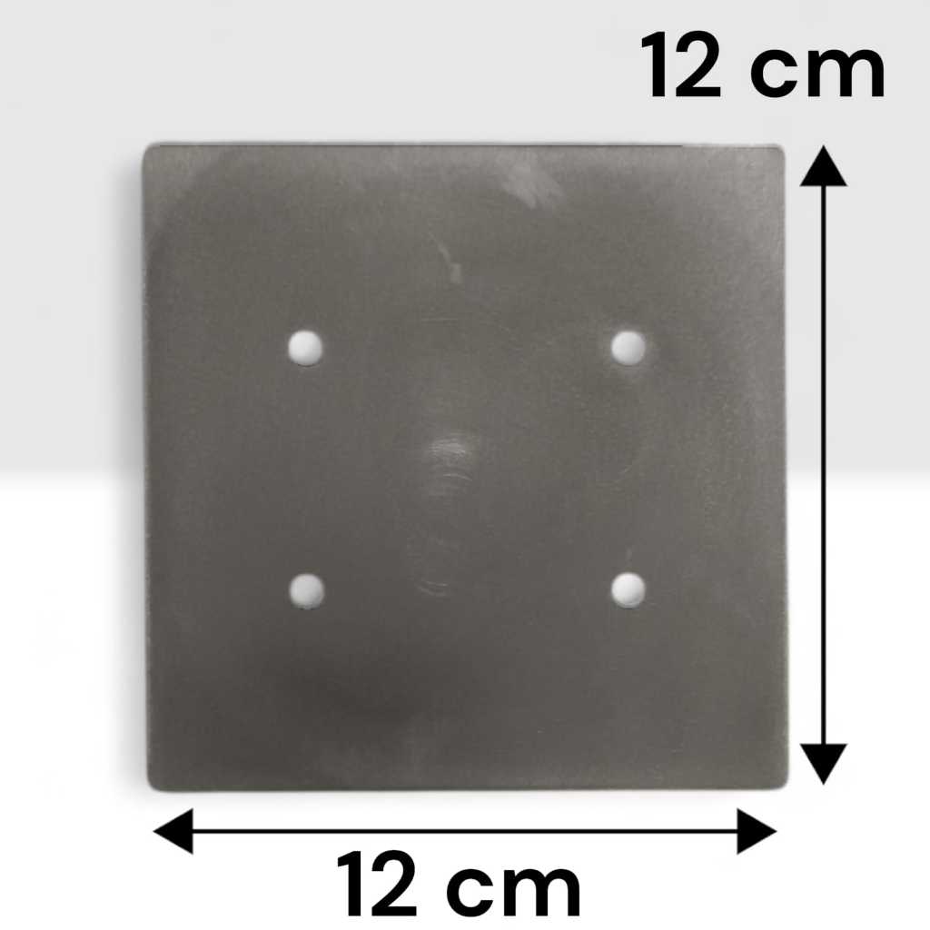 PLACA PISO 4X4 TAMPA CEGA INOX