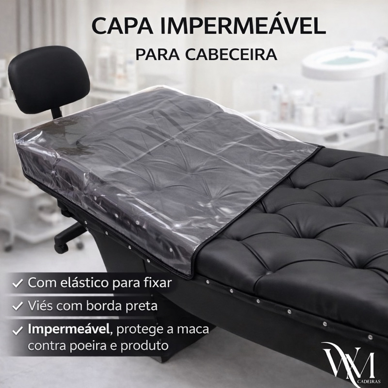 Capa Impermeável Transparente P/ Cabeceira Maca Luxo/ Captonê Plástico Cristal