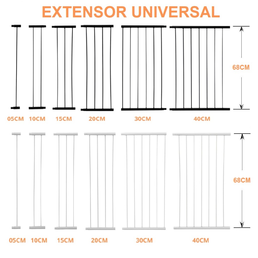Extensor Universal Prolongador Portão Pet Cachorro Criança Bebê Proteção Grade 68cm de Altura