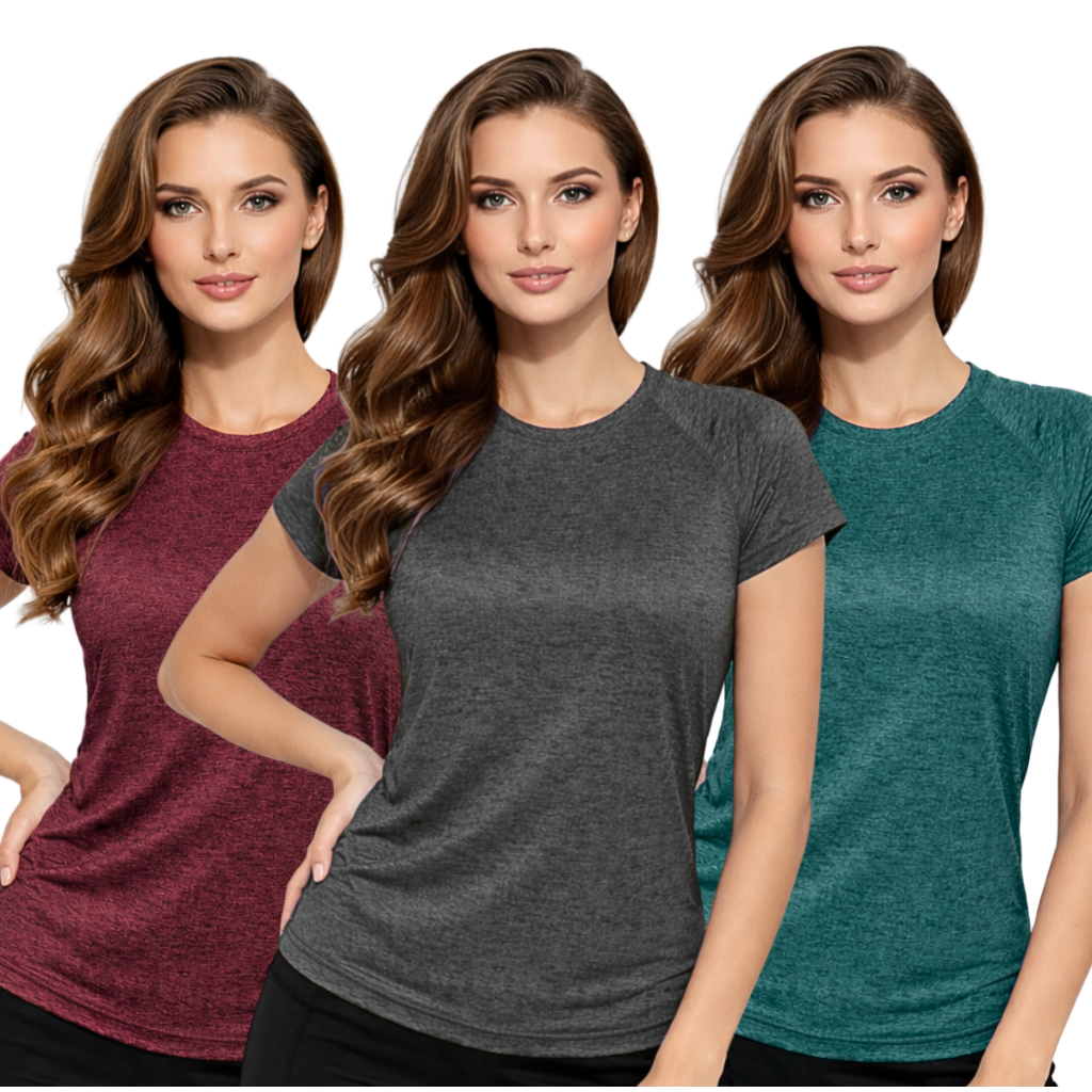 Kit 3 Camiseta Feminina Dry Fit Academia Treino Fitness em Oferta na Shopee