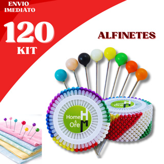 Alfinetes Cabeça Colorida 120 Peças Costura Artesanato DIY Patchwork Confecção Tecido Modelagem em Oferta na Shopee