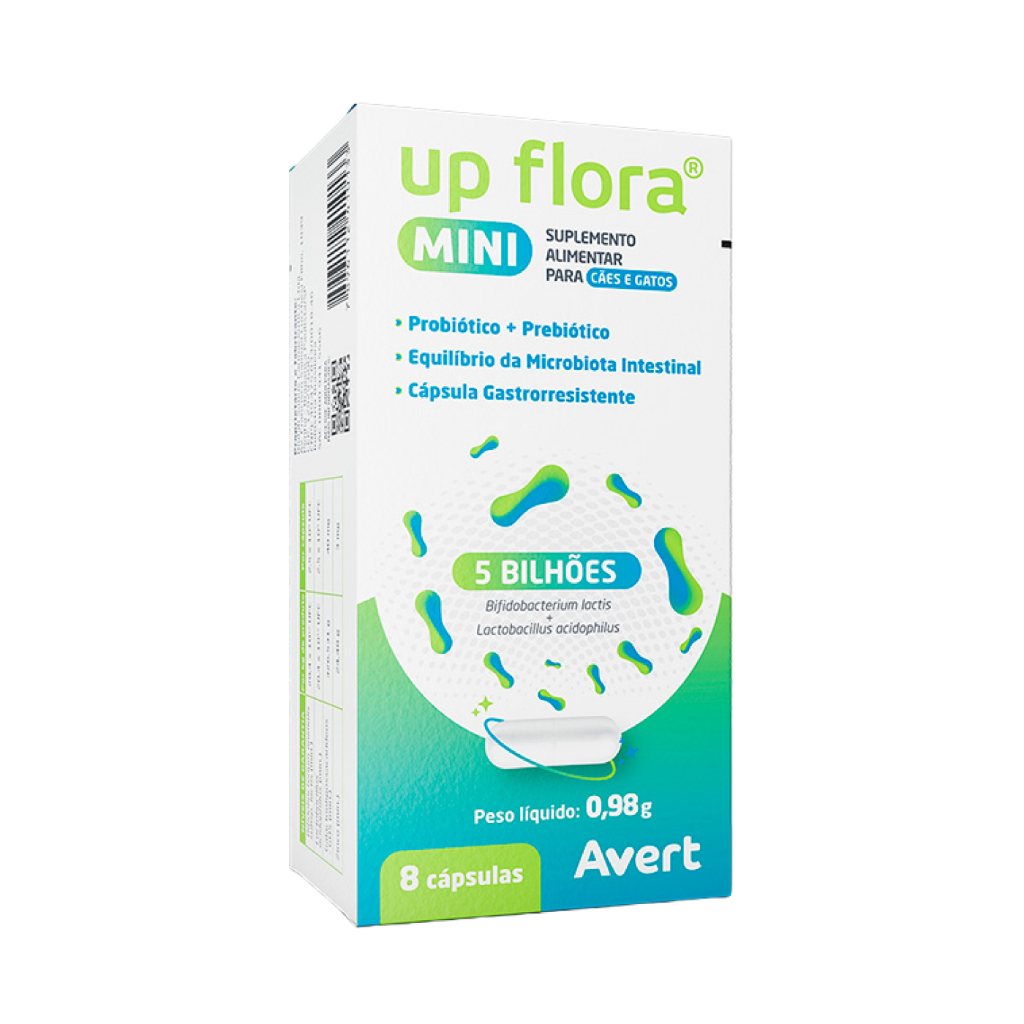 Up Flora Mini suplemento para cães e gatos 8 cápsulas em Oferta na Shopee