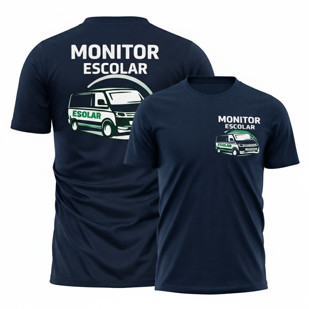 Camiseta Monitor Escolar – Estilo profissional e confortável para o dia a dia 🚐📚    Camiseta unissex confeccionada em te