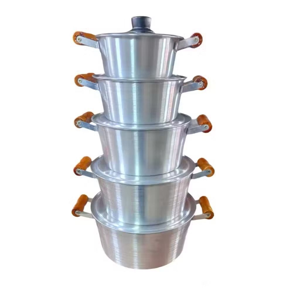 Jogo de Panela Aluminio lixado Conjunto Kit 5 Peças n° 16 a 24 com tampa em Oferta na Shopee