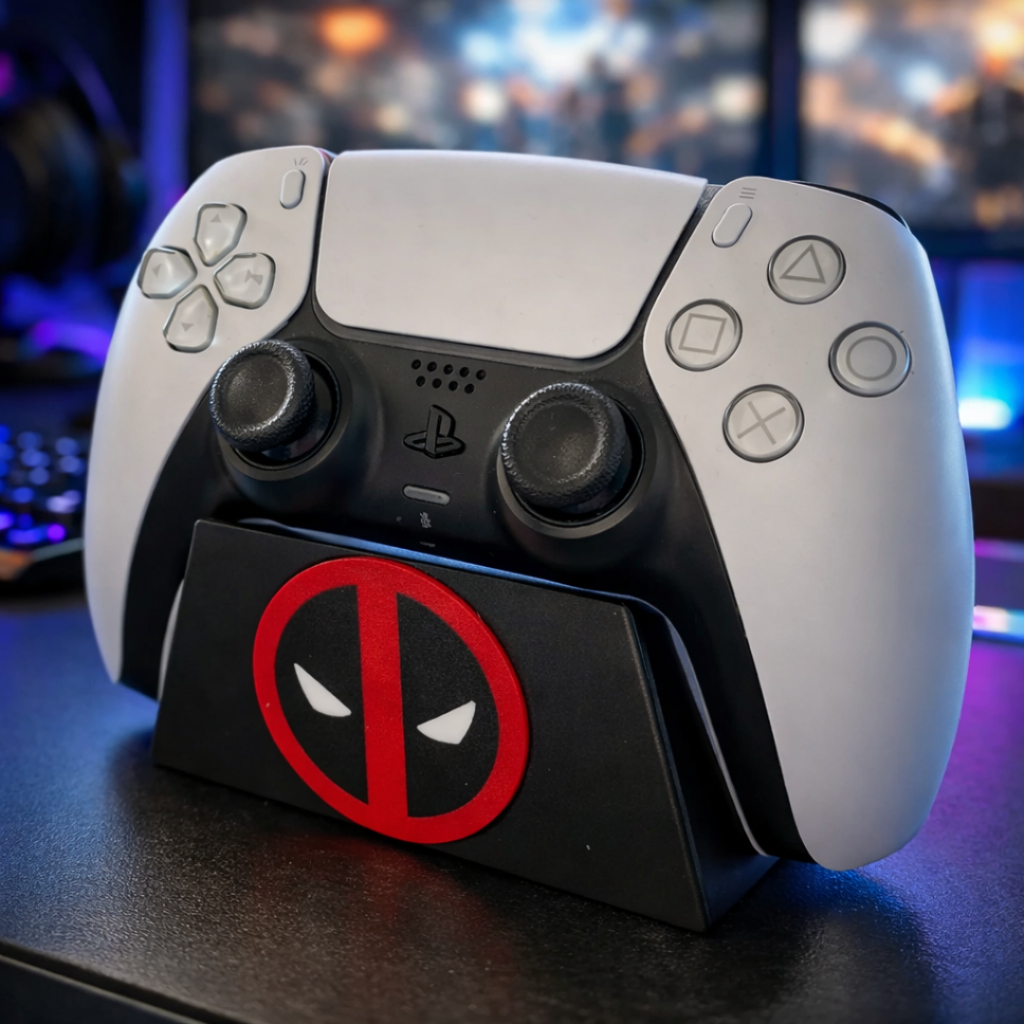Suporte de Controle Deadpool  PlayStation, Xbox, ps5, ps4 DualSense Gamer Organizador para Mesa Setup Estação de Jogos