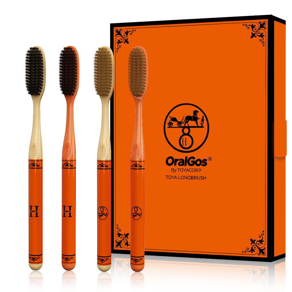 OralGos Cabeça Extra-Longa Escova de Dental, Cerdas Macias + Ideal p/ Gengivas Sensíveis, Kit 4un em Oferta na Shopee