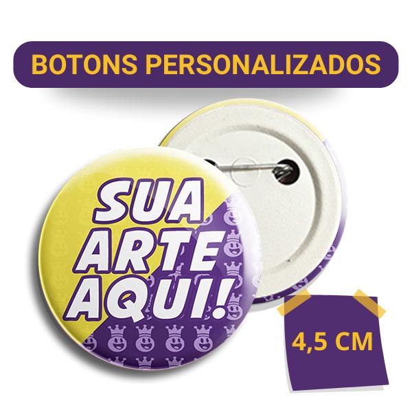 Até 15 Botons Button Bottons Personalizado VAREJO 4,5CM ( SEU LOGO ) Pin Broche Alfinete