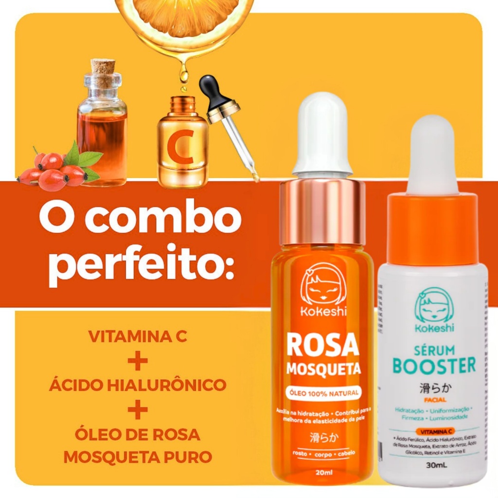 Kit Kokeshi Sérum Vitamina C + Óleo Rosa Mosqueta 100% Puro · foto 2