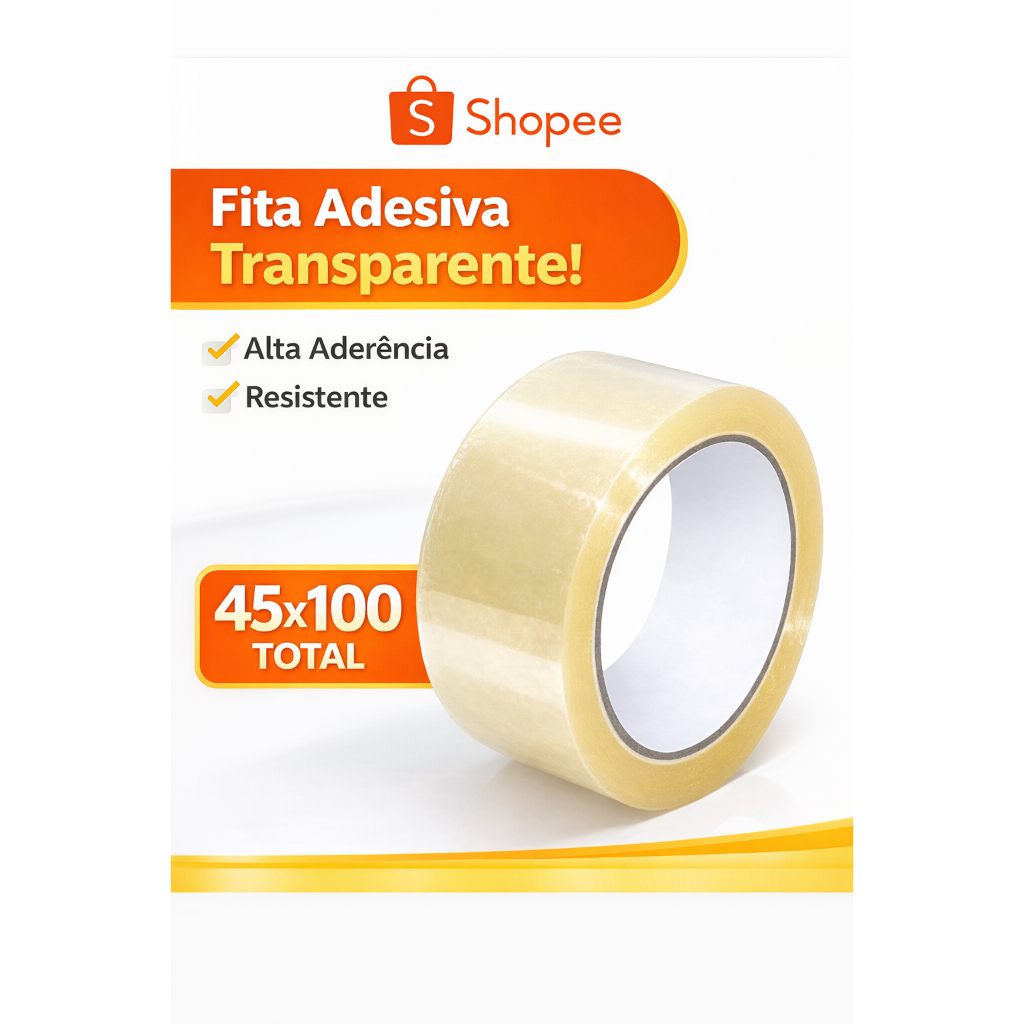 Kit 10 Fitas Adesivas Durex 45X100 Forte Fixação Embala Caixas