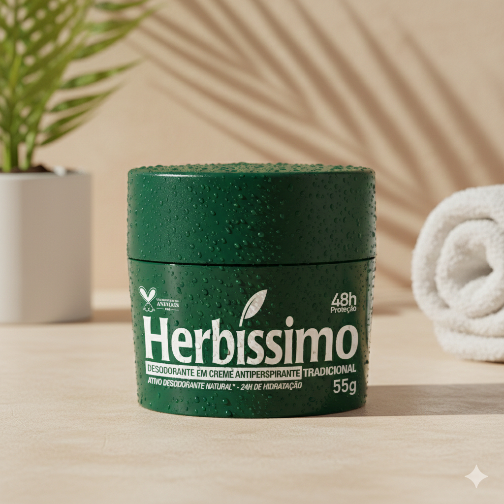 Desodorante Creme Antitranspirante Herbíssimo Tradicional 55G em Oferta na Shopee