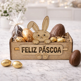 Caixote MDF Cru 15x10x6 Coelho Páscoa Doces Sacolinha Brindes Personalizado Surpresa Chocolate Organização em Oferta na Shopee