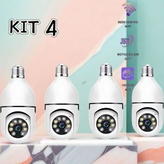 Kit Câmera de segurança a Prova D'água sem fio gira 360 com app Yousee full HD visão notturna em Oferta na Shopee