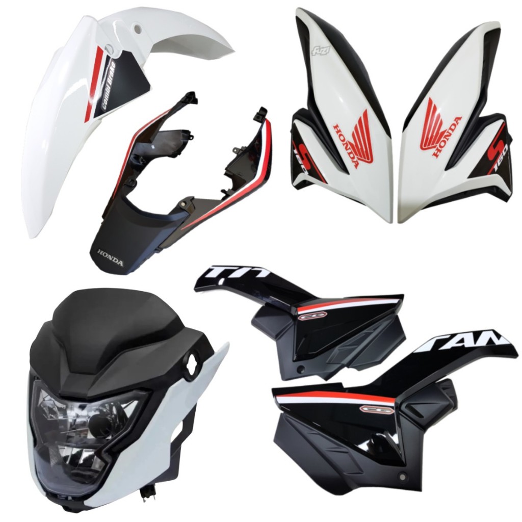 Kit Carenagens Titan 160s 2024 com a Frontal 2025 Branco Perolizado