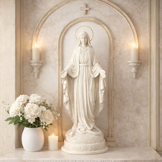Imagem Nossa Senhora das Graças 20cm Esplendor Auréola Resina Maciça Delicada Decoração Devocional em Oferta na Shopee