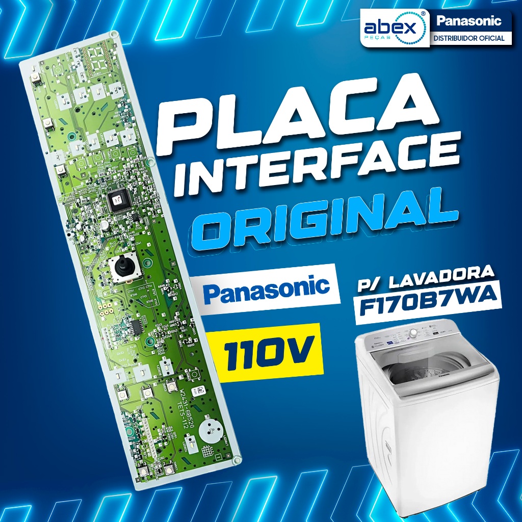 Placa Painel Interface Para Lavadora De Roupas Panasonic NA-F170B7WA NAF170B7 110 127v Original