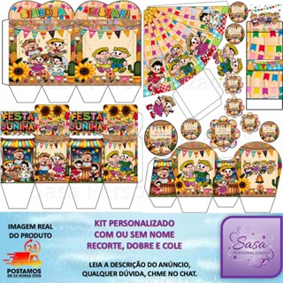 TEMA TURMA DA MÔNICA ARRAIA LEMBRANCINHA PERSONALIZADA 80/160 ITENS - ENVIO RÁPIDO em Oferta na Shopee