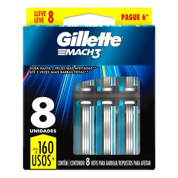 Carga Gillette Mach3 Regular 8 Unidades