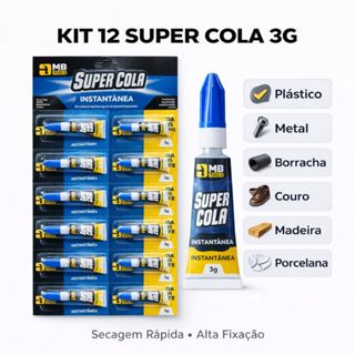Kit Super Cola 3g Instantânea Alta Fixação 12 Unidades Cartela Econômica 1-3-5 Cartelas em Oferta na Shopee