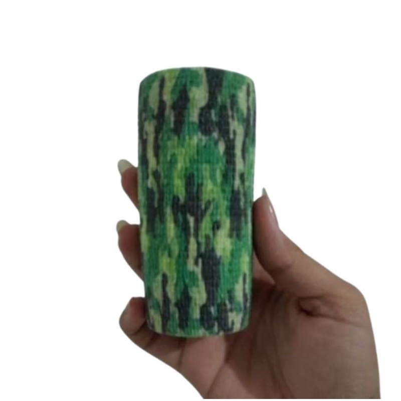 Bandagem Elástica Autoaderente Cohesive Tape 10cm X 2m - Camuflado - Preto