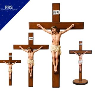 Crucifixo de Parede em Madeira e Resina Imagem de Jesus Cristo Decorativo para Ambientes Religiosos em Oferta na Shopee