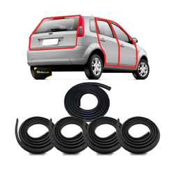 Kit Borracha de Vedação Porta + Mala Fiesta 1995 a 2013 Hatch ou Sedan - 2 ou 4 Portas