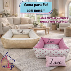Cama Pet Cama para Cachorro Personalizada Com Nome com Refil e Zíper Várias Cores