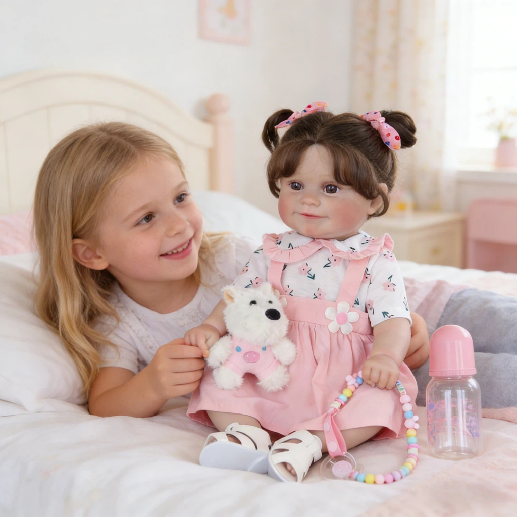 Boneca Reborn Bebê Realista Menina 48cm Maddie Ohlo Castanho Pode dar Banho Com Muitas Veias Detalhadas Brastoy em Oferta na Shopee