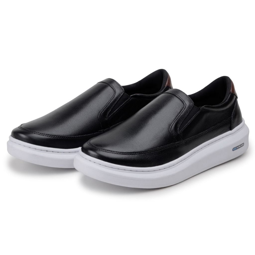 Sapatenis Mocassim Masculino Slip On Casual Esporte Fino Iate Em Couro 100% Legitimo Sapato Confortavel Facil De Calçar