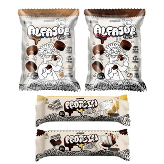 kit degustação 4 Snacks proteicos Atomic Labs = 2 Alfajor Protein + 2 Protein Bites - Snacks Proteicos Zero Adição de aç em Oferta na Shopee