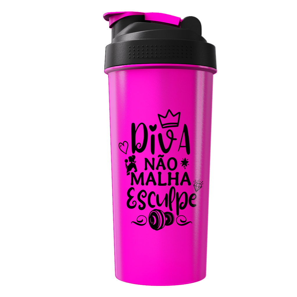 Coqueteleira 600ml Fitness com Frases Motivacionais – Academia & Treino