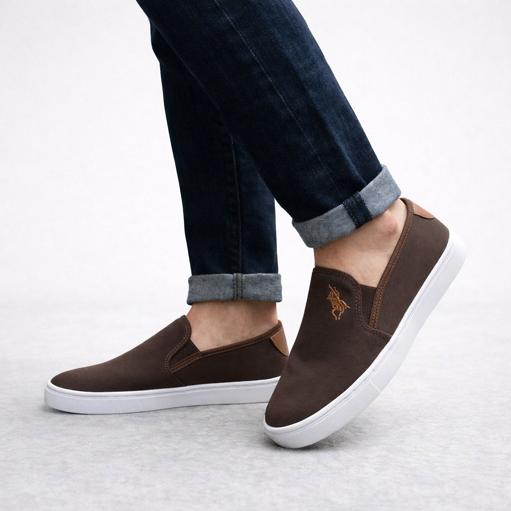 Sapatênis Masculino Tênis Social Casual Sapato Polo Slip On Confortável Moderno Premium