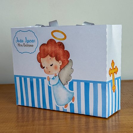 Sacola Personalizada | Sacolinha | Lembrancinha | Mimos | Aniversário PEGUE E MONTE BATIZADO