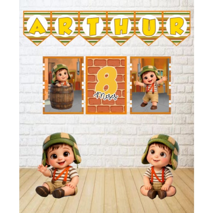 Kit Festa Só um Bolinho Chaves Mesversário Menino Personalizado Decoração Infantil Churrasquinho