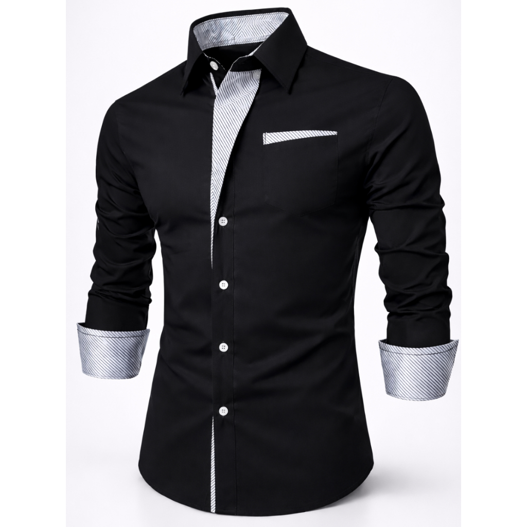Camisa Masculina Social Slim Fit Algodão Premium Manga Longa em Oferta na Shopee
