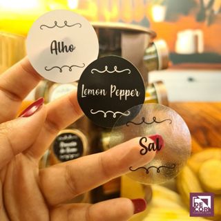 72 Etiquetas para Temperos e Mantimentos 3,8x3,8cm Adesivo para Potes de Cozinha Organização em Oferta na Shopee