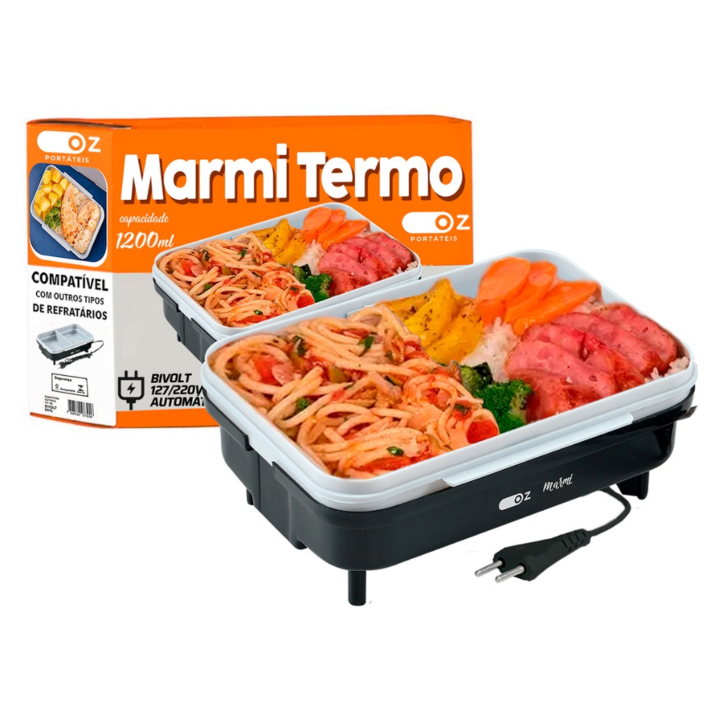 Marmita Elétrica Prática Portal Ozline Bivolt 127/220v Cor Preta 100w 1200ml em Oferta na Shopee