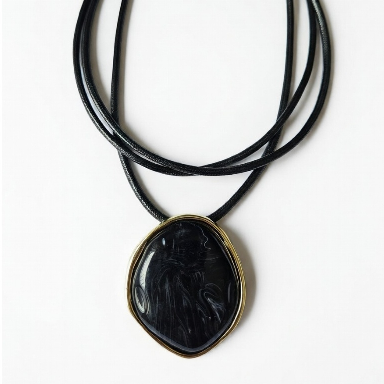 Max Colar Feminino Boho Chic Resina Marmorizada com 3 fios encerados. em Oferta na Shopee