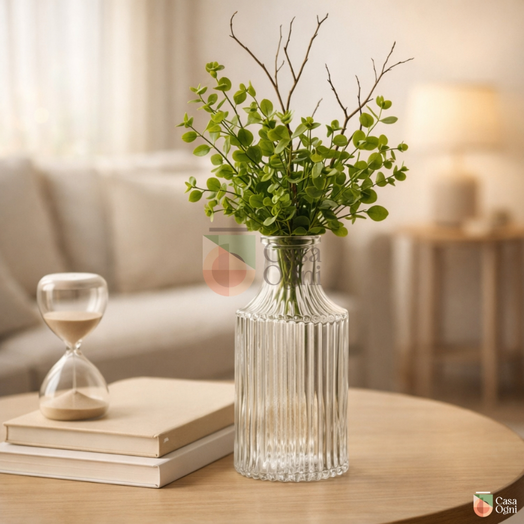 Vaso Pequeno De Vidro Riscadinho Para Plantas Vasinho de Flores e Rosas Decorativo 9,5cm