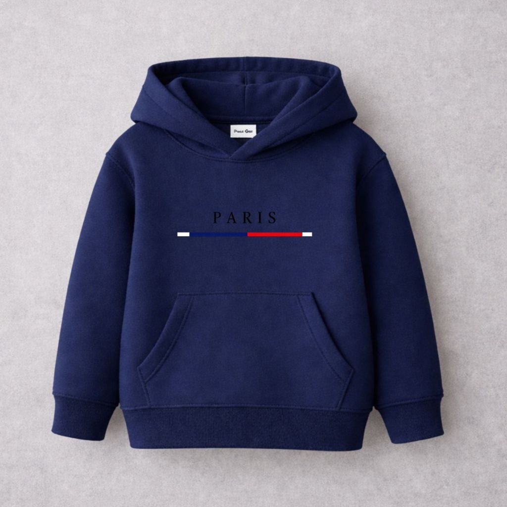 Moletom Infantil Juvenil Paris Minimalista Capuz Flanelado Unissex Inverno Roupa De Frio