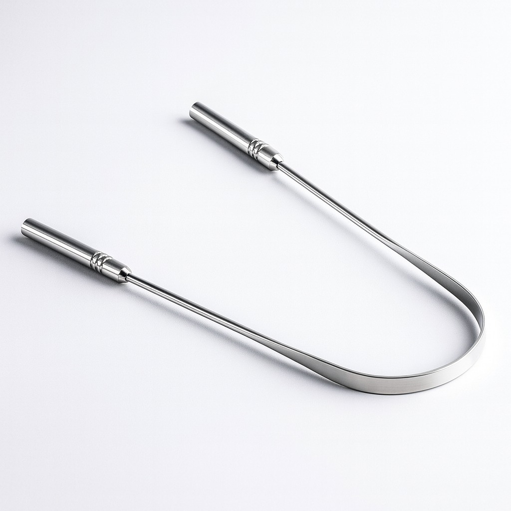 Limpador Raspador De Língua Em Aço Inox Para Higiene Bucal