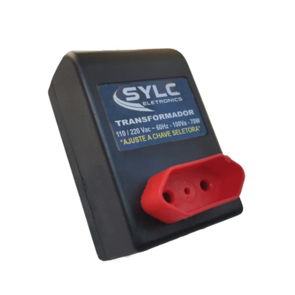 Conversor de Voltagem SYLC 100VA - Transformador Bivolt 110-220v com ABS Antichamas em Oferta na Shopee
