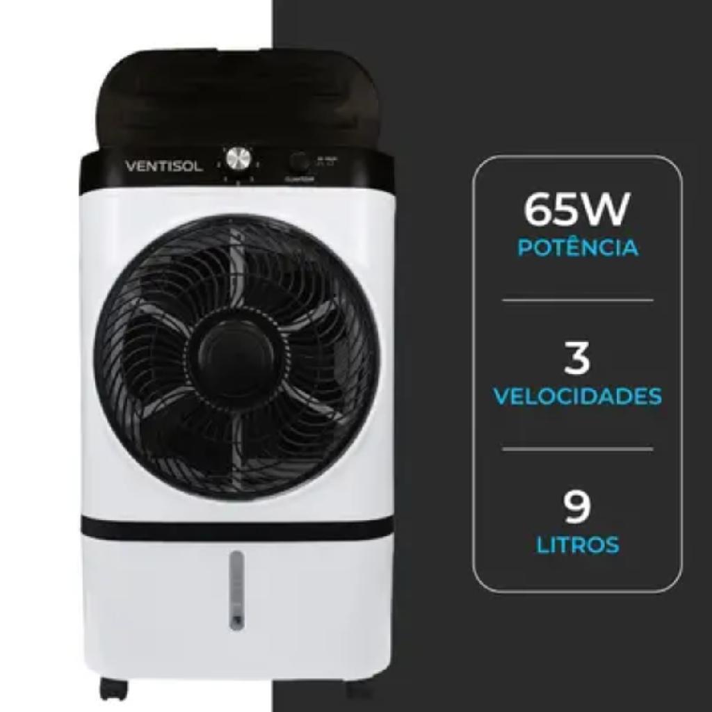 Climatizador Umidificador Portátil Ar Frio Ventisol 5 em 1 3 Velocidades 9L CLIN09